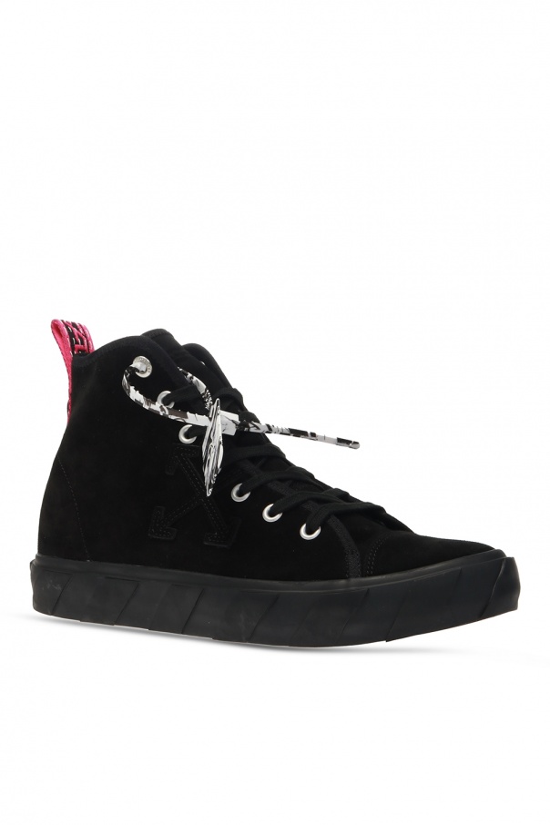 off white mid top vulcanized sneaker